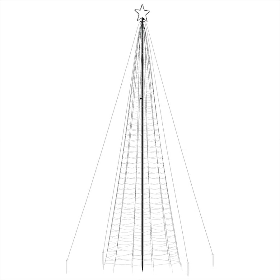 Lichtkegel met grondpinnen 1534 blauwe LED's 500 cm