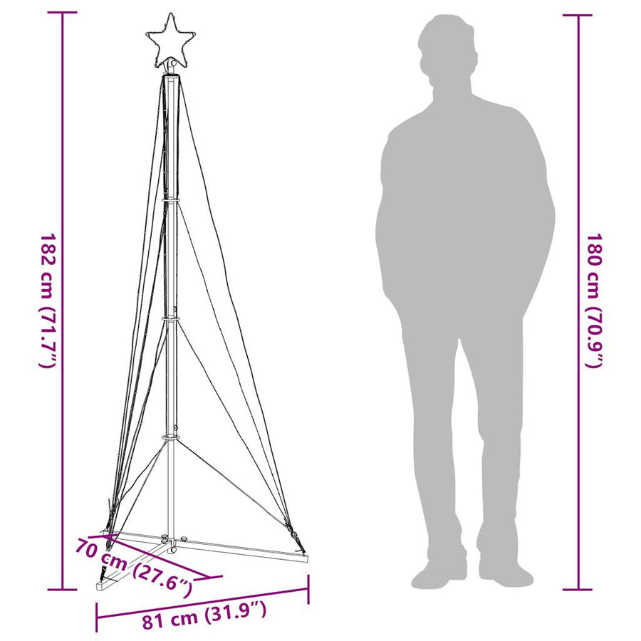 Kerstboomverlichting 363 koudwitte LED's 182 cm