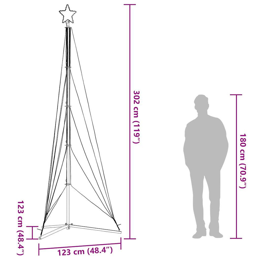 Kerstboomverlichting 525 kleurrijke LED's 302 cm