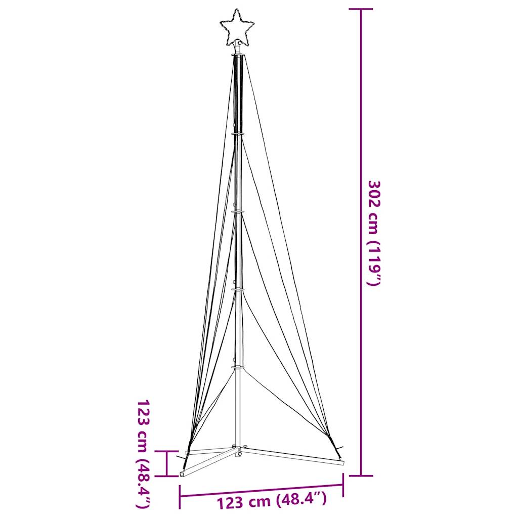 Kerstboomverlichting 525 kleurrijke LED's 302 cm