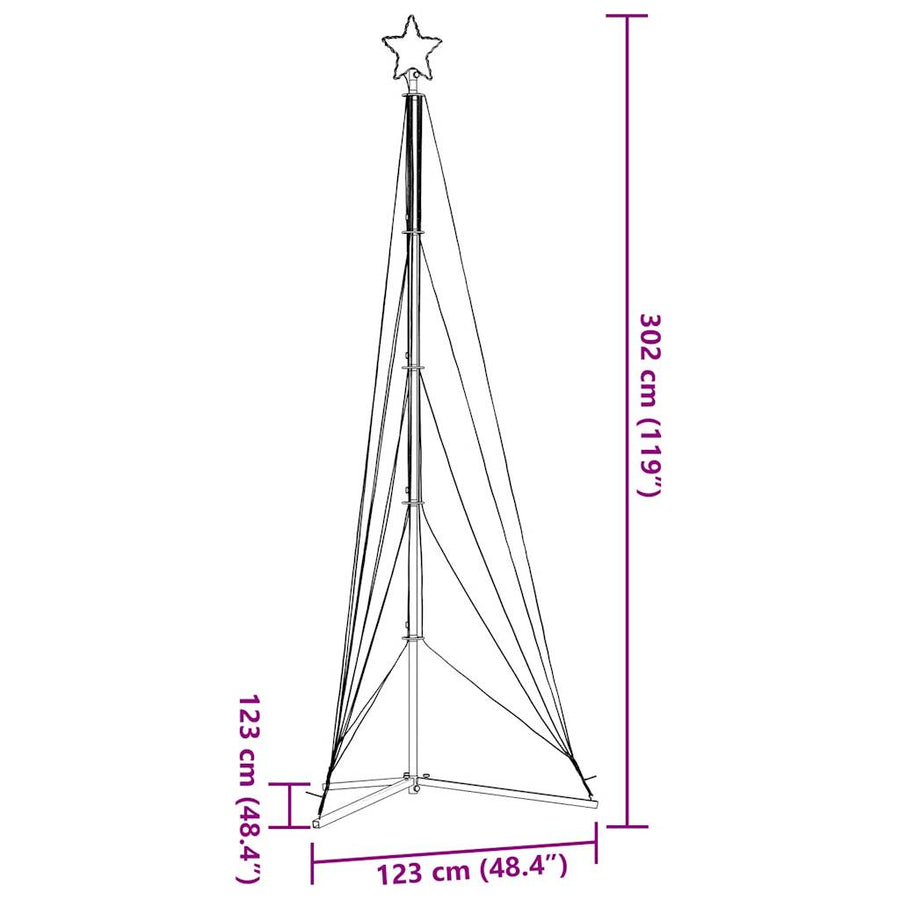Kerstboomverlichting 525 kleurrijke LED's 302 cm