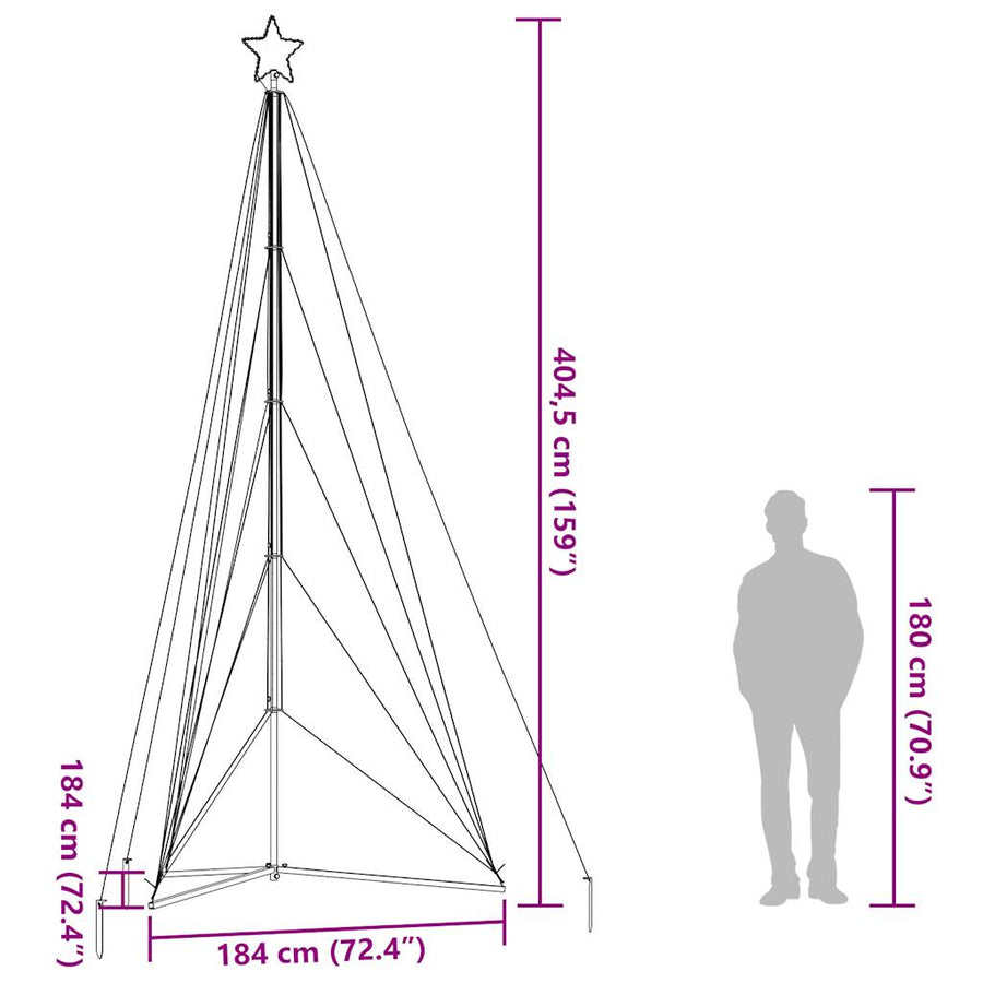 Kerstboomverlichting 615 warmwitte LED's 404,5 cm