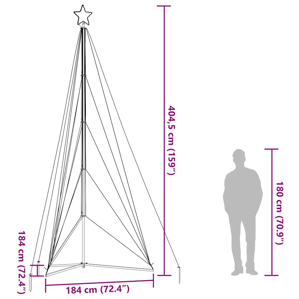 Kerstboomverlichting 615 koudwitte LED's 404,5 cm