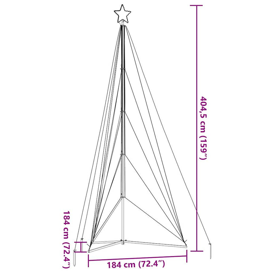 Kerstboomverlichting 615 kleurrijke LED's 404,5 cm