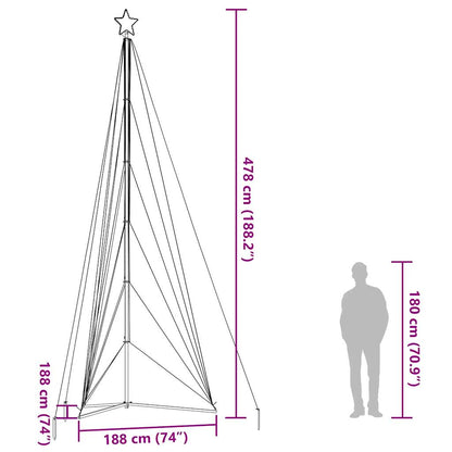 Kerstboomverlichting 861 koudwitte LED's 478 cm