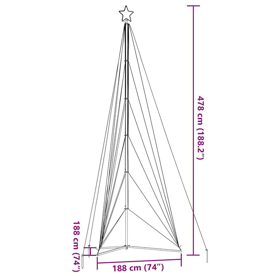 Kerstboomverlichting 861 kleurrijke LED's 478 cm