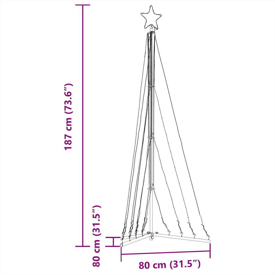 Kerstboomverlichting 339 blauwe LED's 187 cm