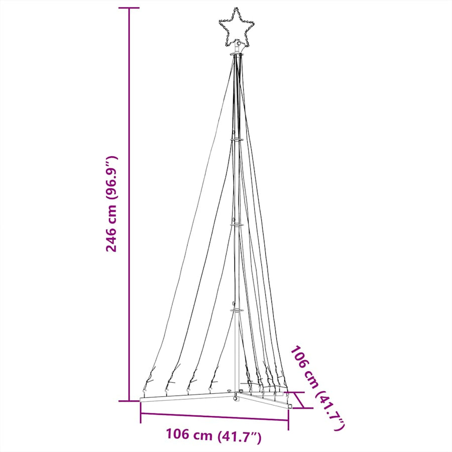 Kerstboomverlichting 447 warmwitte LED's 249 cm