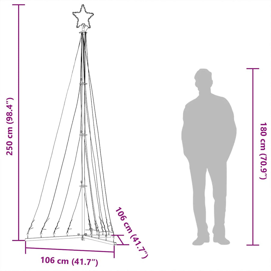 Led-Kerstboom 447 Leds Koud Wit 249 Cm 250 cm Koudwit