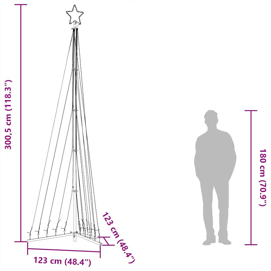 Kerstboomverlichting 495 warmwitte LED's 300,5 cm