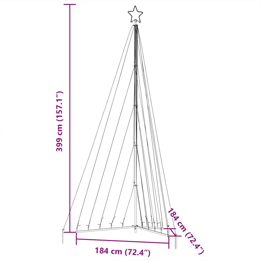 Kerstboomverlichting 570 koudwitte LED's 399 cm