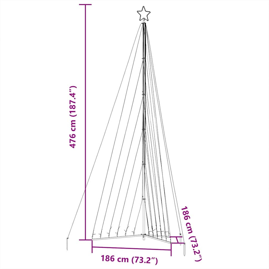 Kerstboomverlichting 789 kleurrijke LED's 476 cm