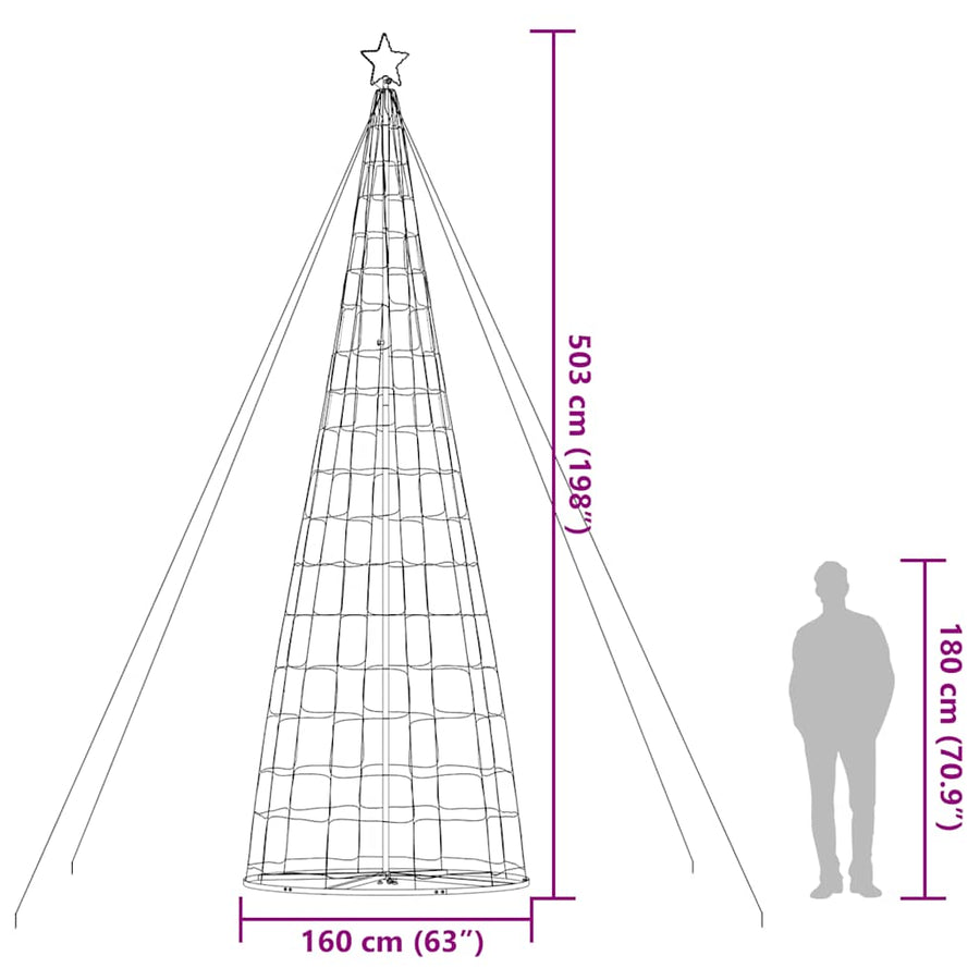 Lichtkegel 1534 blauwe LED's 503 cm