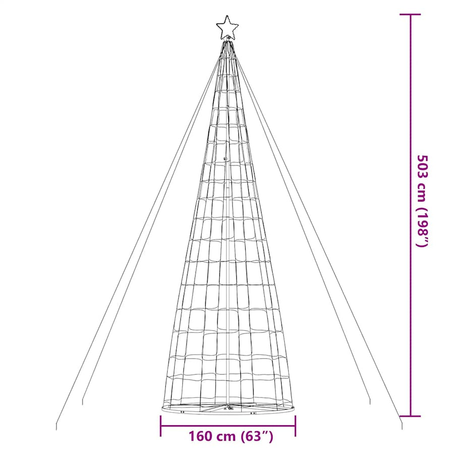 Lichtkegel 1534 blauwe LED's 503 cm