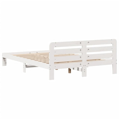 Bedframe zonder matras massief grenenhout wit 140x200 cm