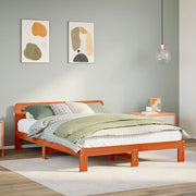 Bedframe massief grenenhout wasbruin 140x200 cm