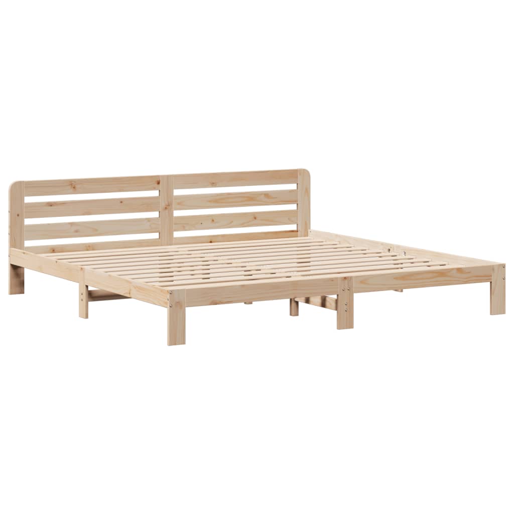 Bedframe Zonder Matras Massief Grenenhout 180 x 200 cm Naturel