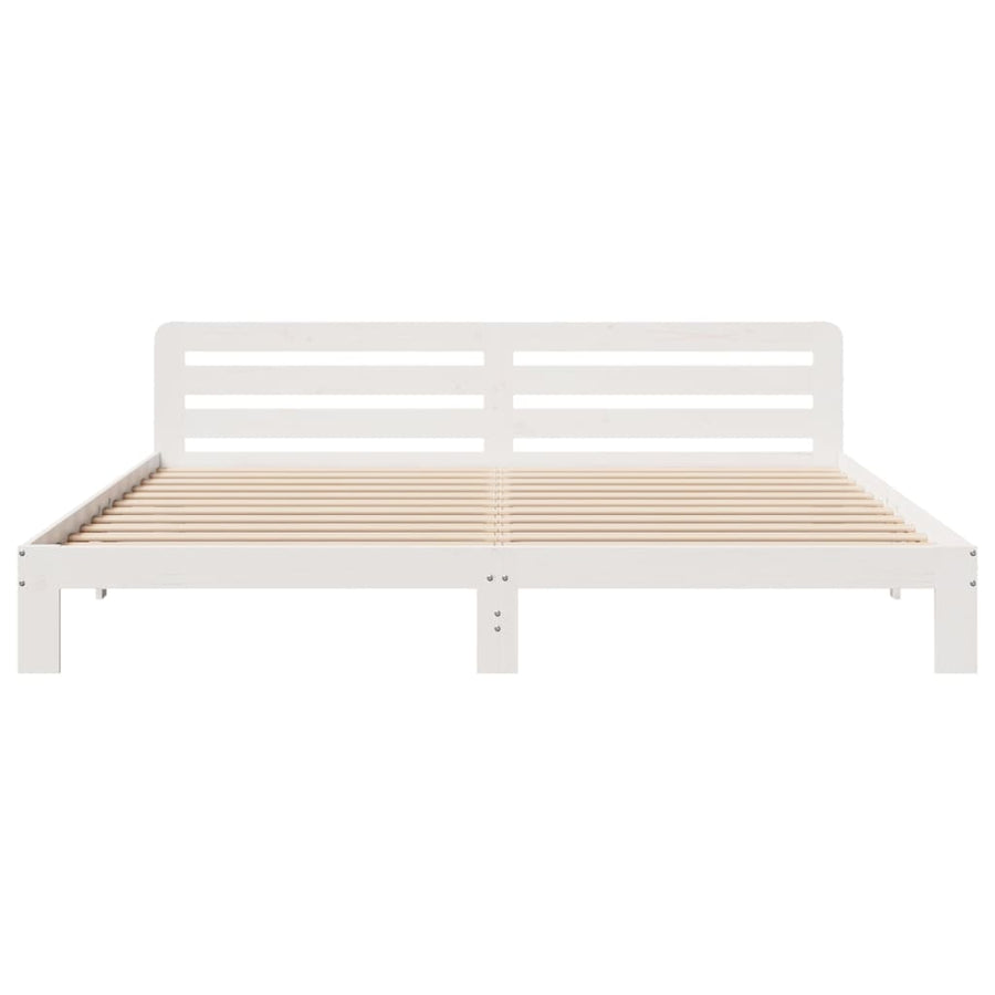 Bedframe zonder matras massief grenenhout wit 180x200 cm