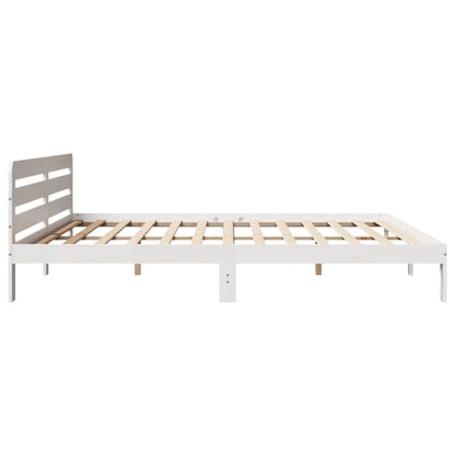 Bedframe zonder matras massief grenenhout wit 180x200 cm