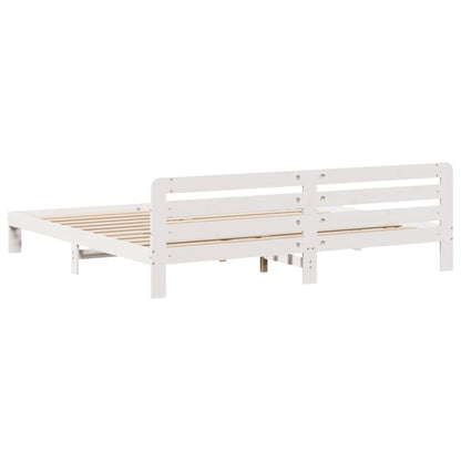 Bedframe zonder matras massief grenenhout wit 180x200 cm