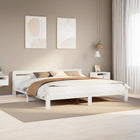Bed frame without mattress solid pine wood white 180x200 cm