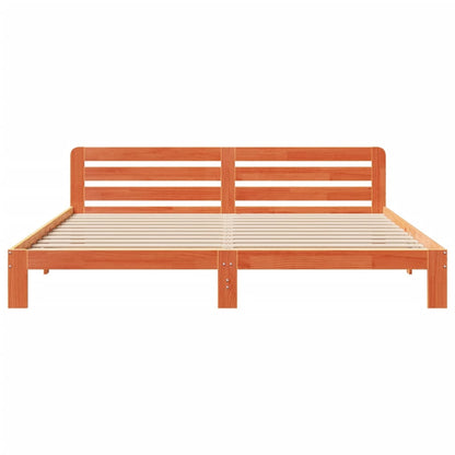 Bedframe zonder matras massief grenenhout wasbruin 180x200 cm