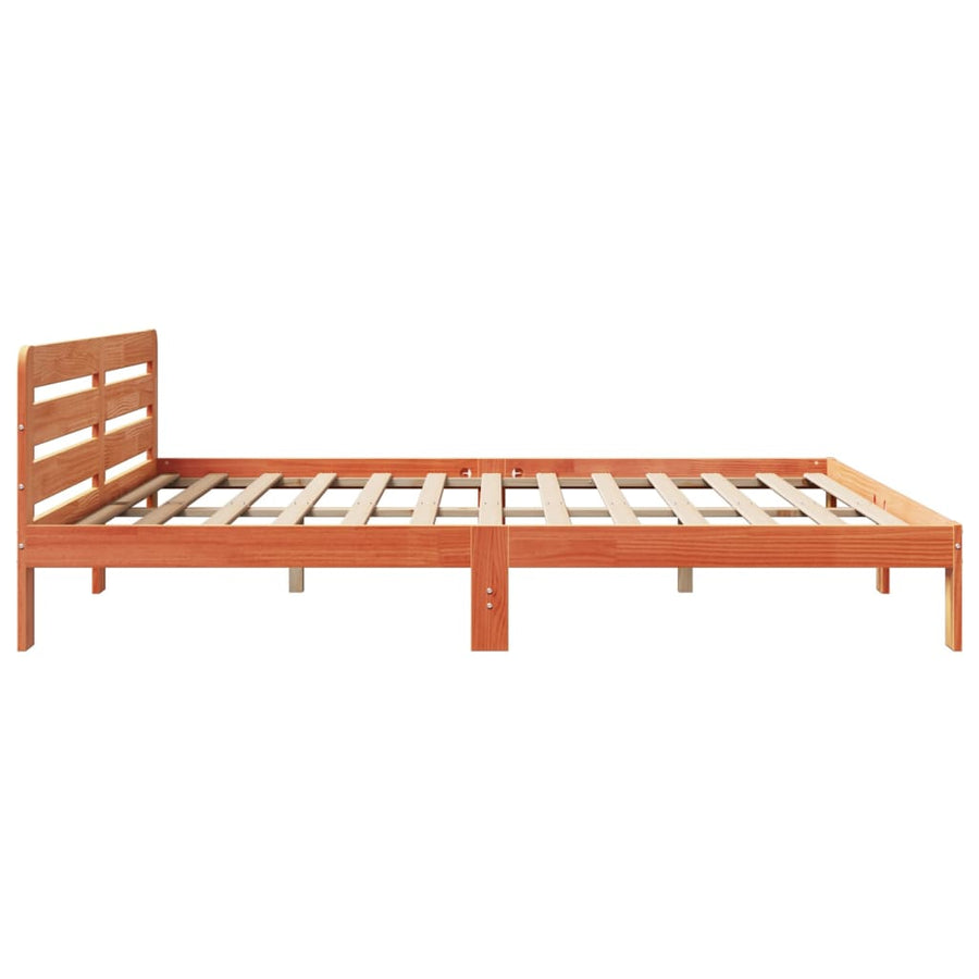 Bedframe zonder matras massief grenenhout wasbruin 180x200 cm
