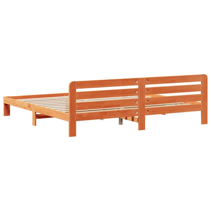 Bedframe zonder matras massief grenenhout wasbruin 180x200 cm