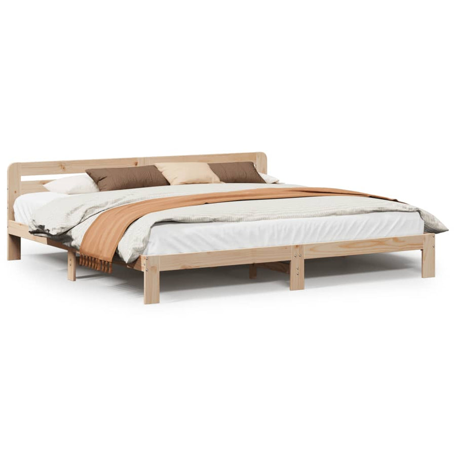 Bedframe zonder matras massief grenenhout 200x200 cm