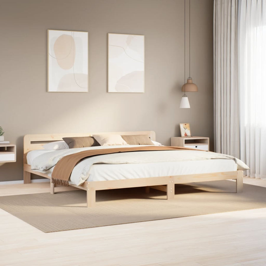 Bedframe zonder matras massief grenenhout 200x200 cm