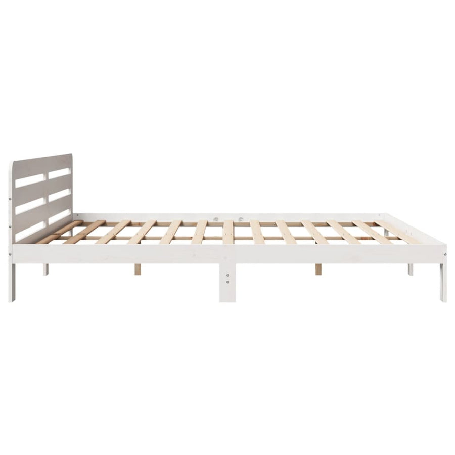 Bedframe zonder matras massief grenenhout wit 200x200 cm