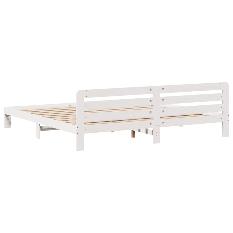 Bedframe zonder matras massief grenenhout wit 200x200 cm