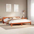 Bed frame without mattress solid pine wax brown 200x200 cm