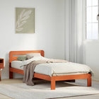 Bed frame without mattress solid pine wax brown 90x190 cm