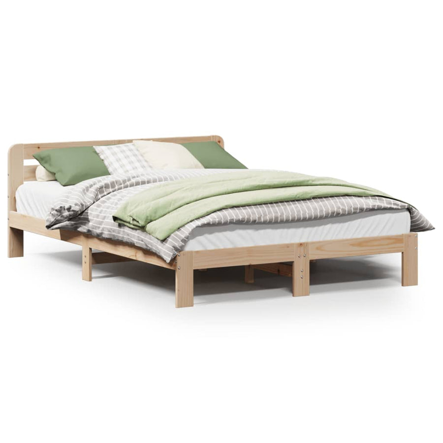 Bedframe zonder matras massief grenenhout 135x190 cm
