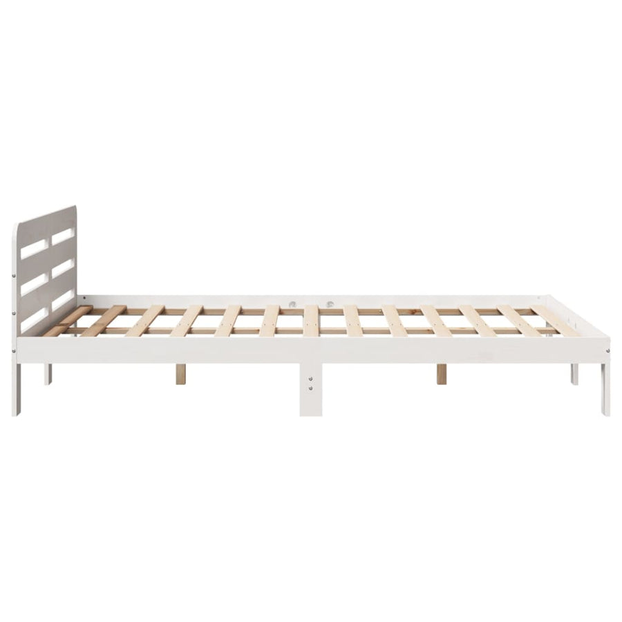 Bedframe zonder matras massief grenenhout wit 135x190 cm