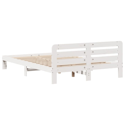 Bedframe zonder matras massief grenenhout wit 135x190 cm