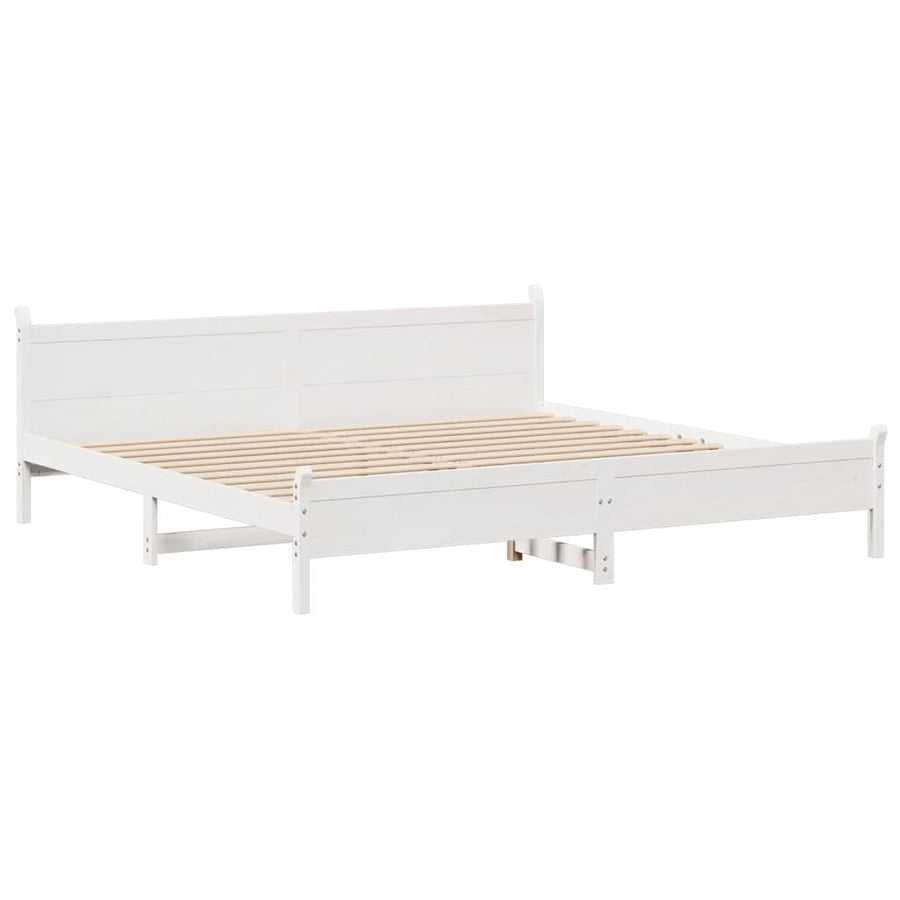 Bedframe zonder matras massief grenenhout wit 180x200 cm