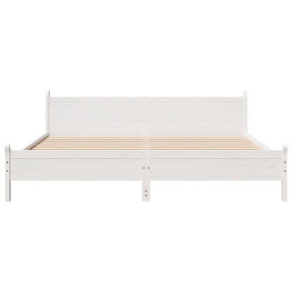 Bedframe zonder matras massief grenenhout wit 180x200 cm