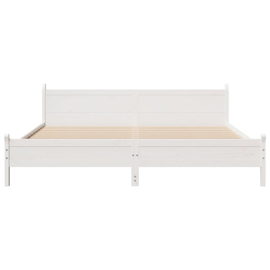 Bedframe zonder matras massief grenenhout wit 180x200 cm