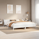 Bed frame without mattress solid pine wood white 180x200 cm
