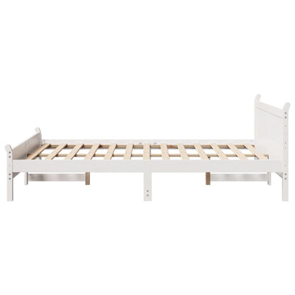 Bedframe zonder matras massief grenenhout wit 140x200 cm