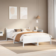 Bedframe massief grenenhout wit 140x200 cm