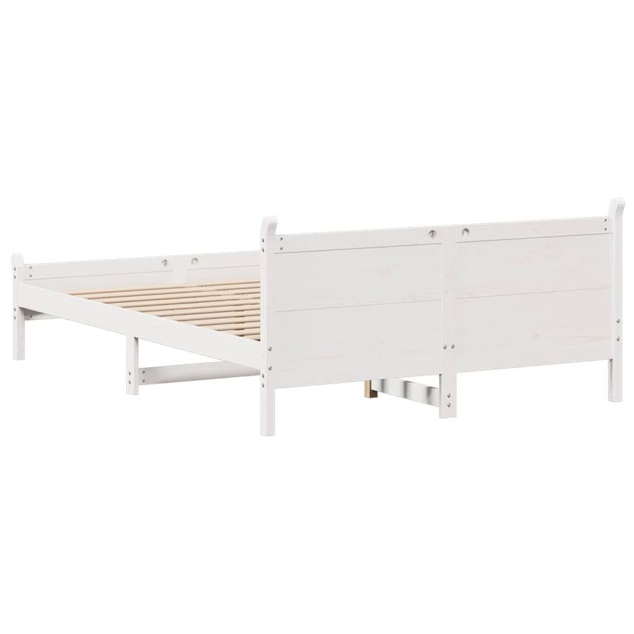 Bedframe zonder matras massief grenenhout wit 120x200 cm