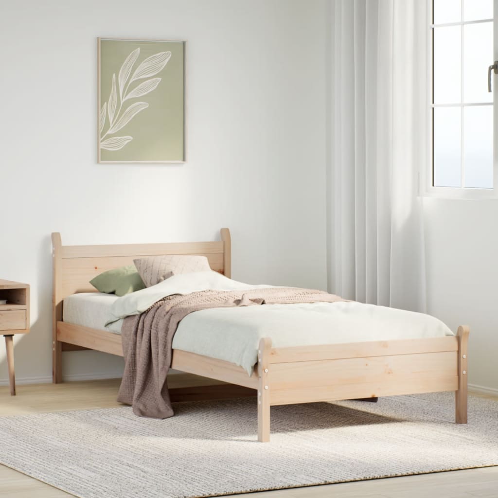 Bedframe zonder matras massief grenenhout 90x200 cm
