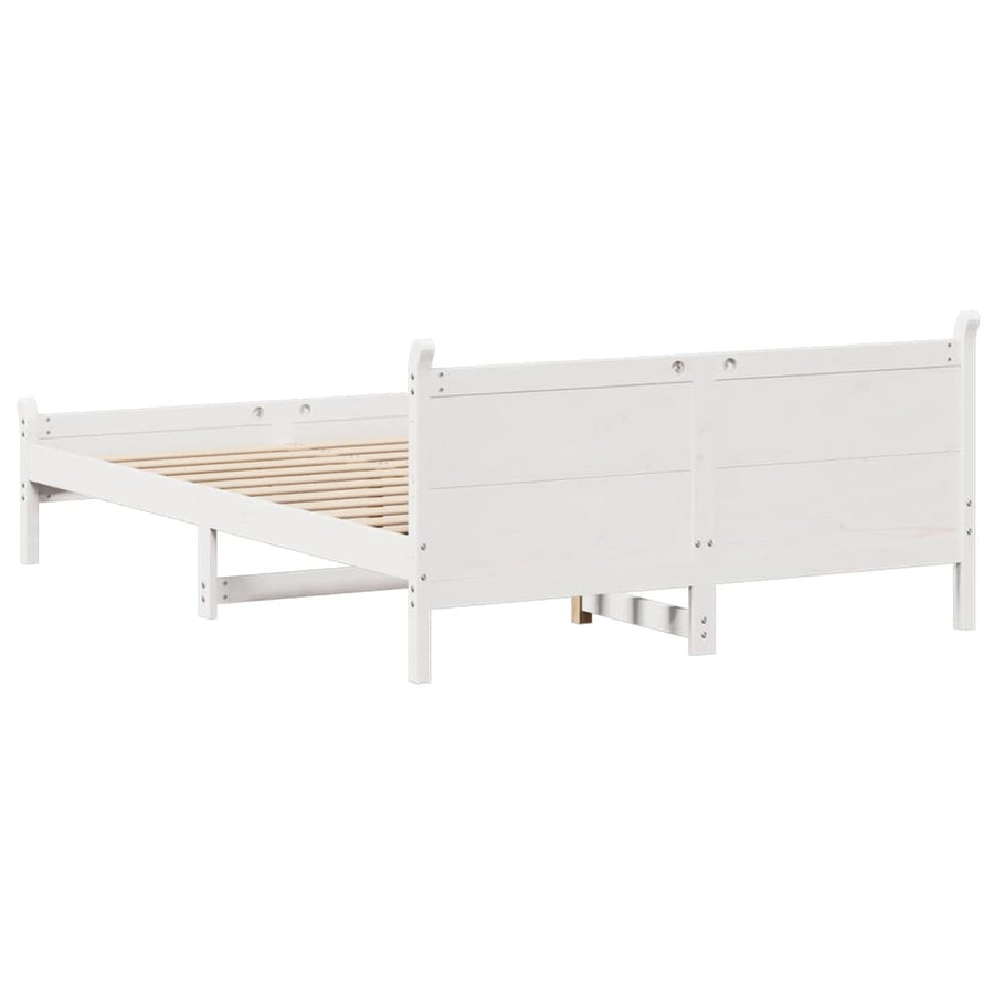 Bedframe zonder matras massief grenenhout wit 140x190 cm
