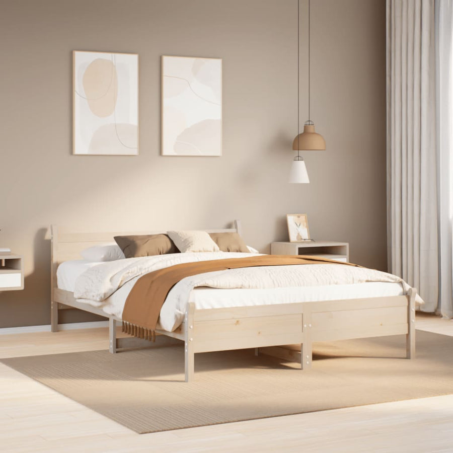 Bedframe zonder matras massief grenenhout 120x190 cm