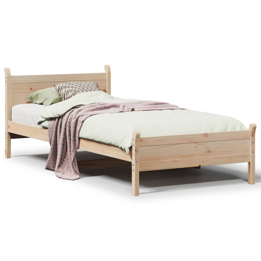 Bedframe zonder matras massief grenenhout 75x190 cm