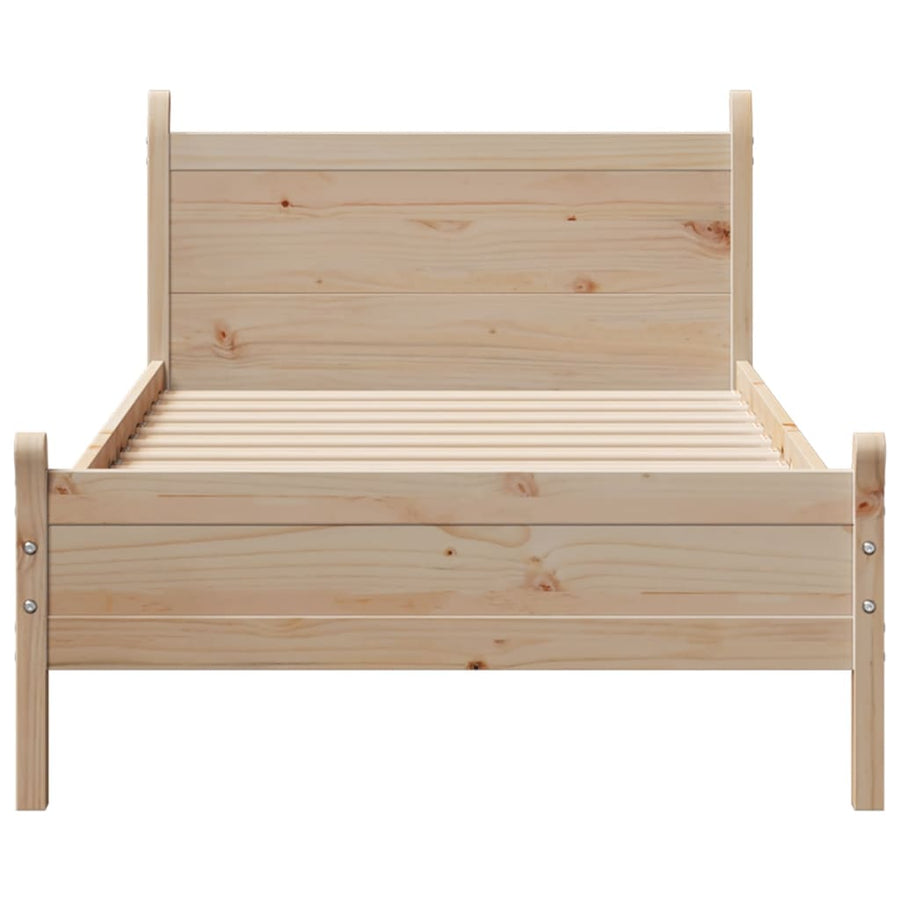 Bedframe zonder matras massief grenenhout 75x190 cm
