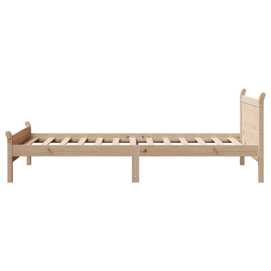 Bedframe zonder matras massief grenenhout 75x190 cm